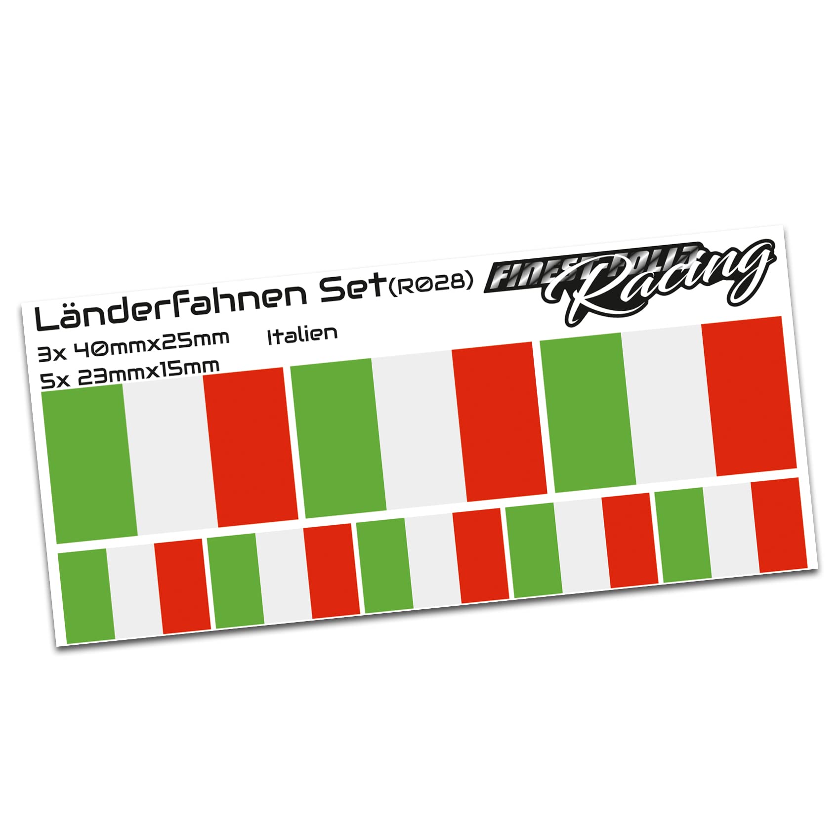 Finest-Folia 8 x Aufkleber Fahne Länderfahne Flagge RC Car Auto Motorrad Sticker Fahrrad Aufkleber Modellbau (R028 Italien) von Finest Folia