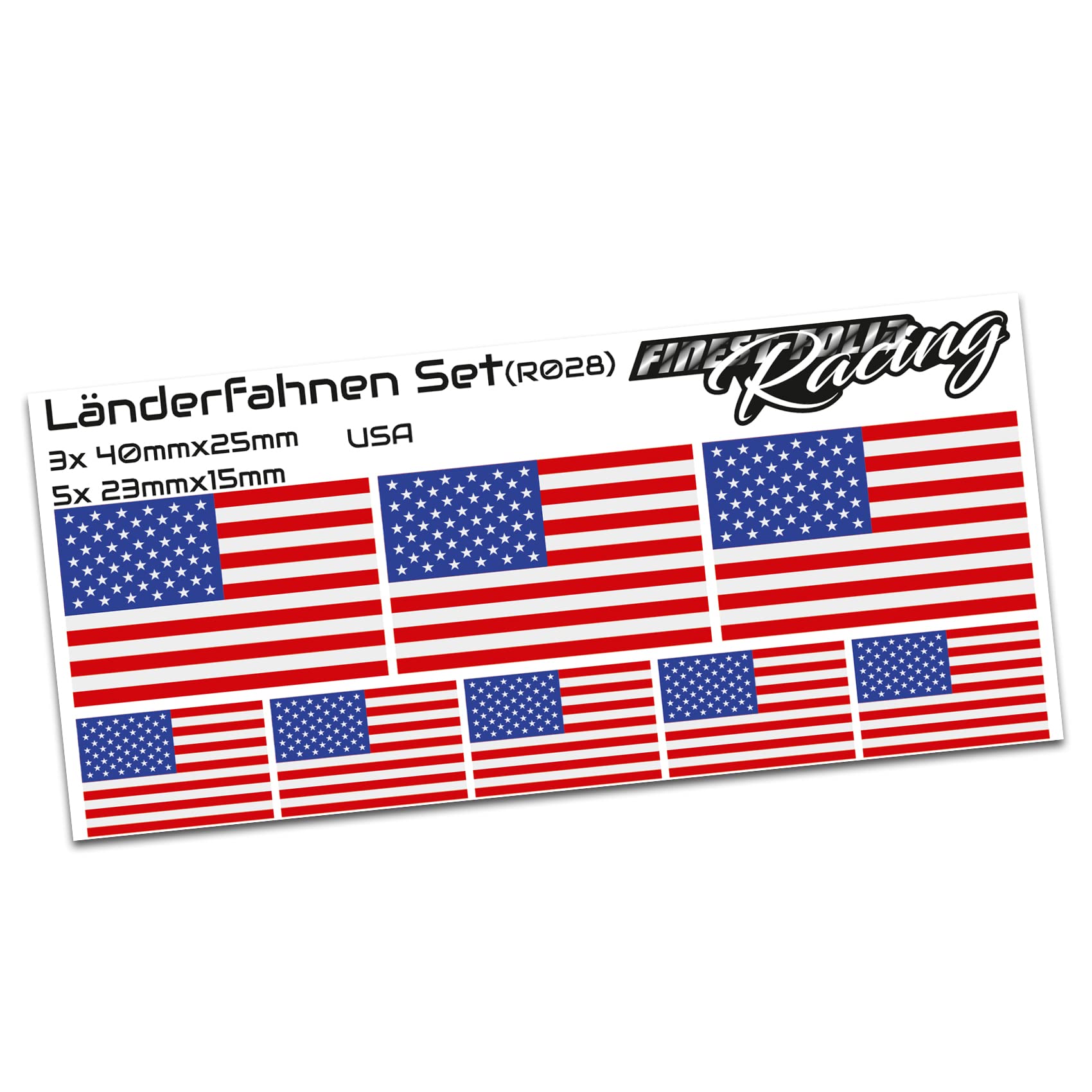 8 x Aufkleber Fahne Länderfahne -Finest Folia Flagge RC Car Auto Motorrad Sticker Fahrrad Aufkleber Modellbau (R028 USA) von Finest Folia