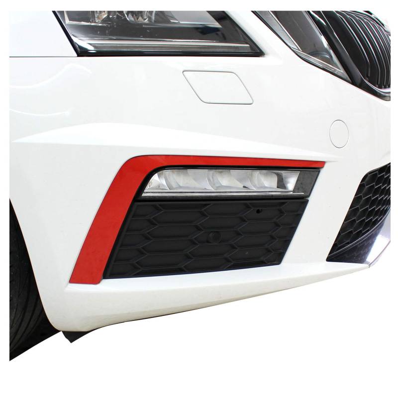 D070 Spoiler Flap Wing Dekor Set Folie selbstklebend für Auto Front Stoßstange (Rot) von Finest Folia