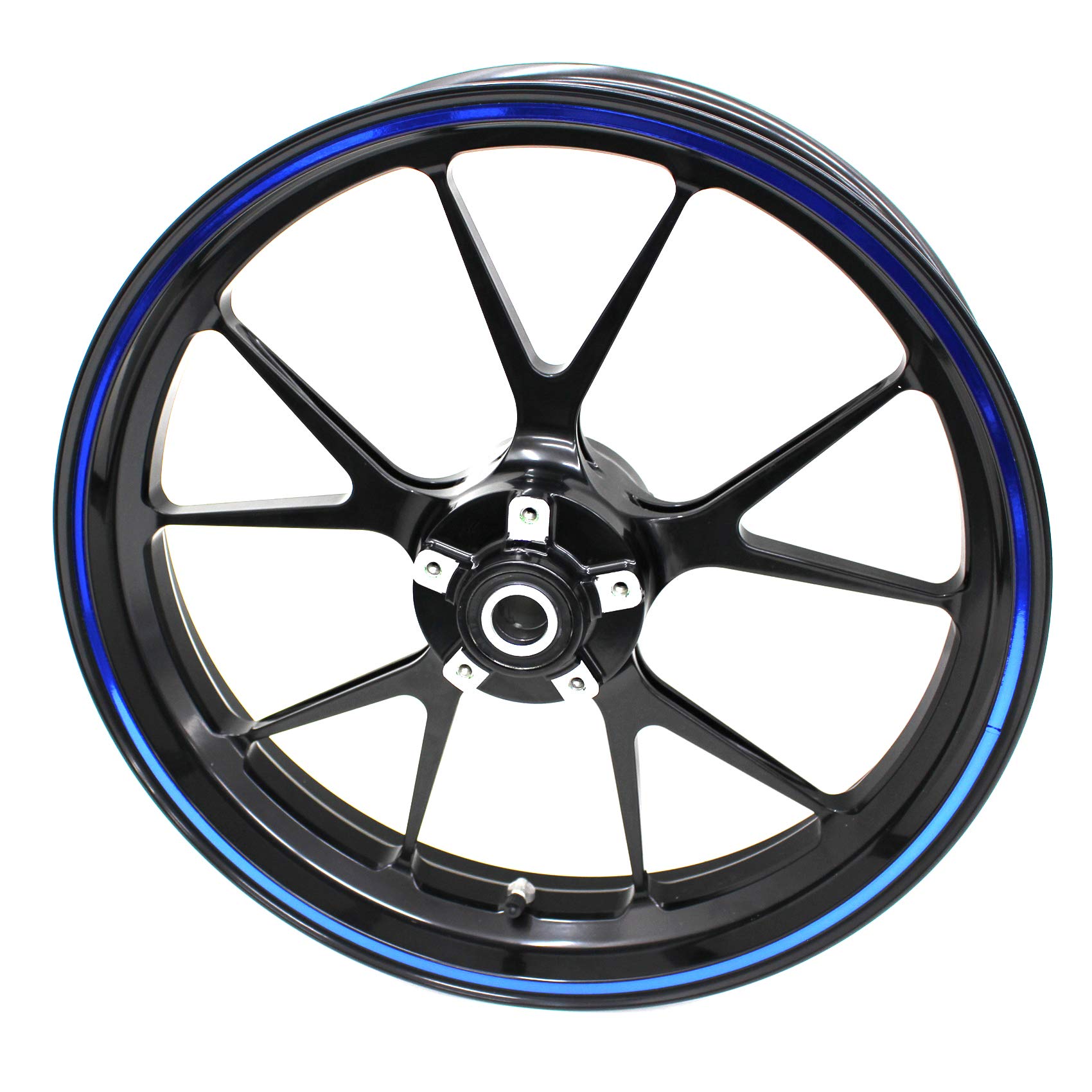 Felgenrandaufkleber Felgenrand Stripes Breite 7mm Chrom Hologramm mit Montagetool 16" 17" 18" 19" Zoll für Auto Motorrad Felgen Aufkleber (Chrom Blau) von Finest Folia