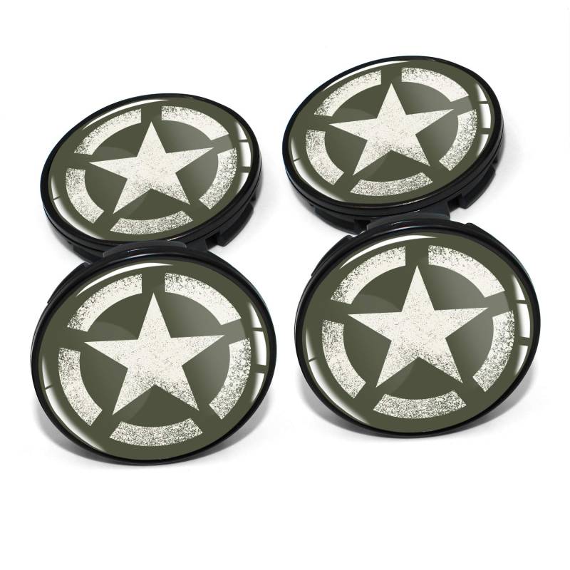 4 x Nabendeckel 60mm Durchmesser Nabenkappen Felgendeckel Felgenaufkleber Gel Emblem Doming für Auto Felgen Kfz Tuning Zubehör Radnabenkappen DM006 (Nr. 11 Stern, Nabendeckel Set) von Finest Folia