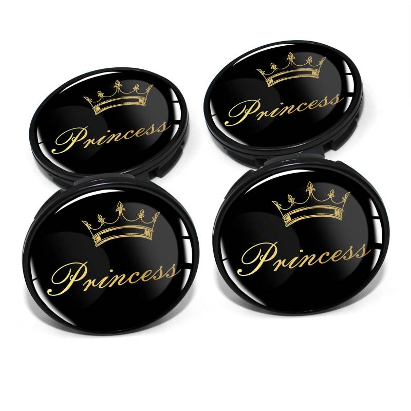 4 x Nabendeckel 60mm Durchmesser Nabenkappen Felgendeckel Felgenaufkleber Gel Emblem Doming für Auto Felgen Kfz Tuning Zubehör Radnabenkappen DM006 (Nr. 9 Princess, Nabendeckel Set) von Finest Folia