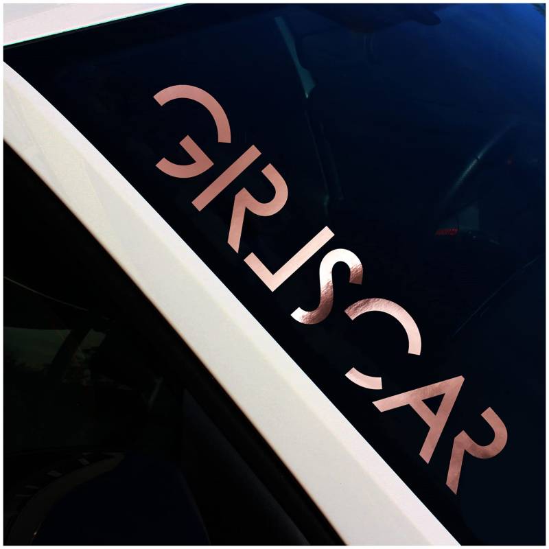 Frontscheibenaufkleber Schriftzug Girlscar Aufkleber für Windschutzscheibe Heckscheibe Frontscheibe Auto Fahrzeug Dekor Sticker FS128 (Rosegold Chrom, Außenklebend) von Finest Folia