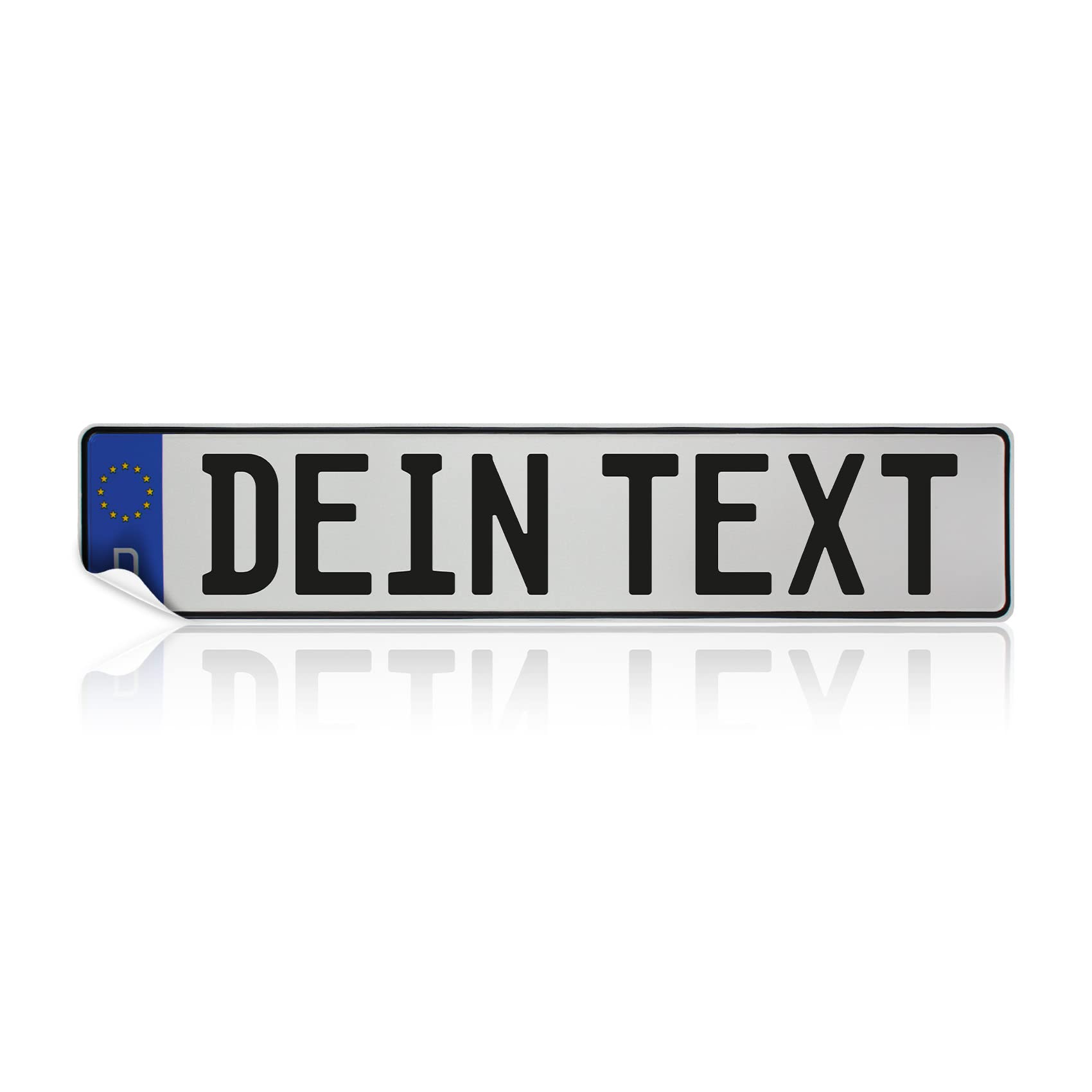 Finest Folia Kennzeichen Aufkleber Wunschtext Deko Sticker Nummernschild aus Folie personalisiert zum selbst gestalten für Auto Rutschauto Motorrad LKW Anhänger (520 x 110 mm) von Finest Folia