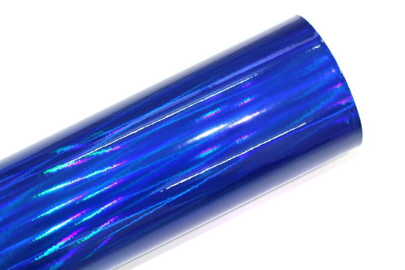 Finest Folia Laser Hologramm Chrom Auto Car Wrapping Folie mit Luftkanälen Holographic Selbstklebend Blasenfrei (Blau, 200 x 152cm) von Finest Folia