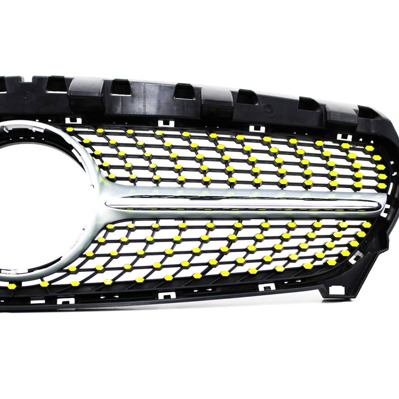 Kühlergrill Waben Aufkleber Dekor Zubehör Diamantgrill Urban Auto Autoaufkleber (Neon Gelb, W117 (K051)) von Finest Folia