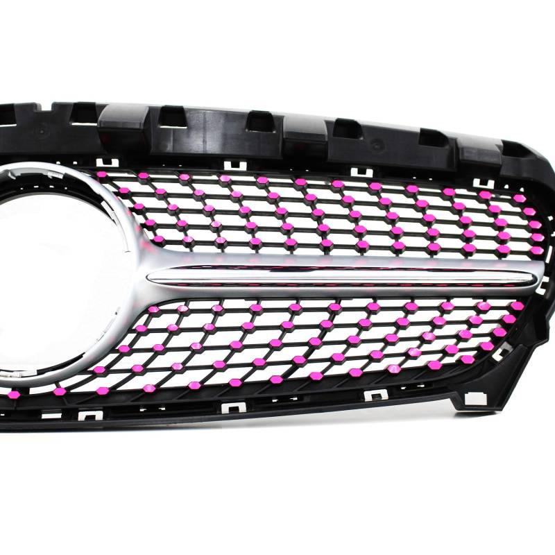 Kühlergrill Waben Aufkleber Dekor Zubehör Diamantgrill Urban Auto Autoaufkleber (Neon Pink, W117 (K051)) von Finest Folia