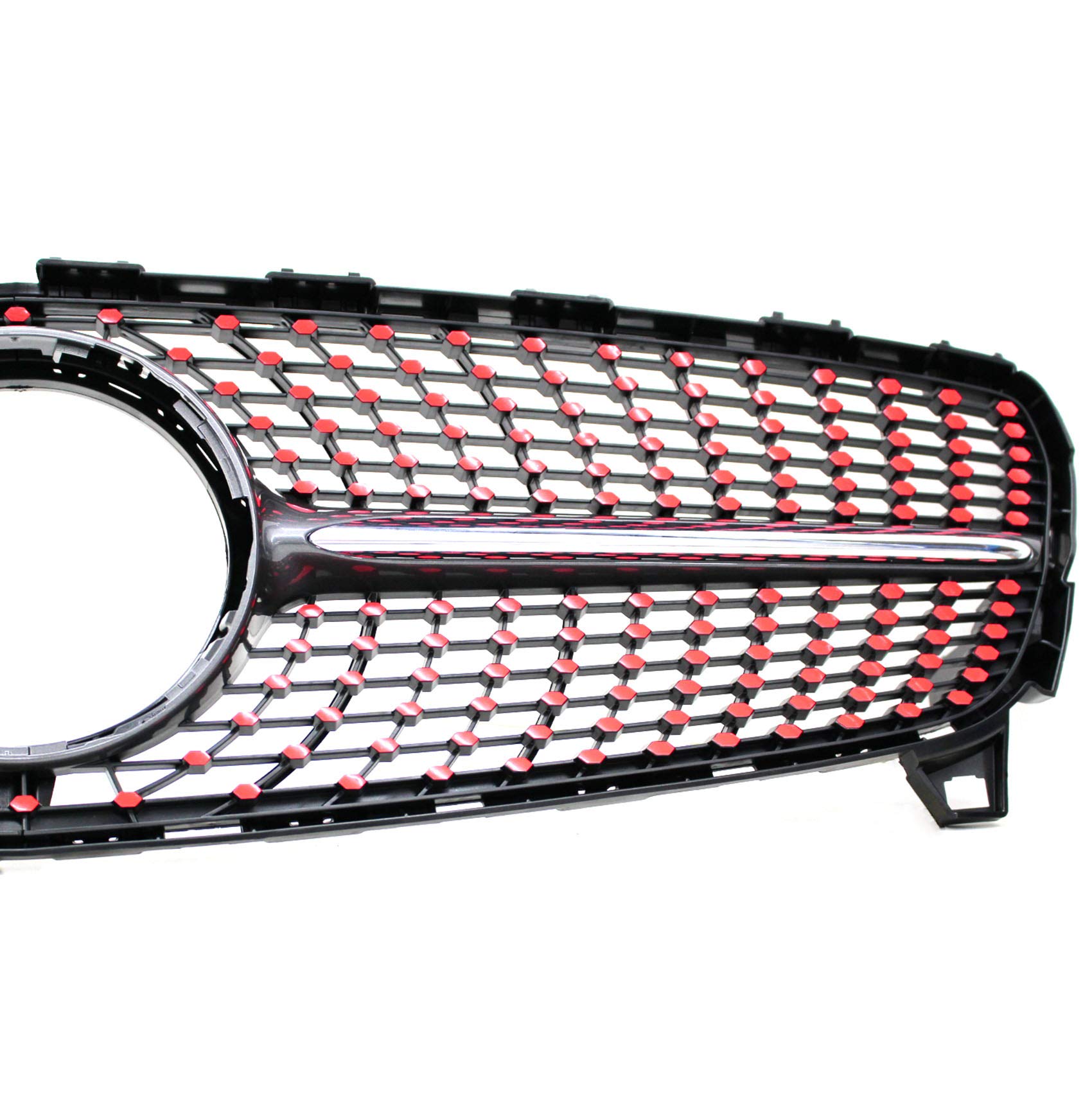 Kühlergrill Waben Aufkleber Dekor Zubehör Diamantgrill Urban Auto Autoaufkleber (Neon Rot, W176 (K050)) von Finest Folia