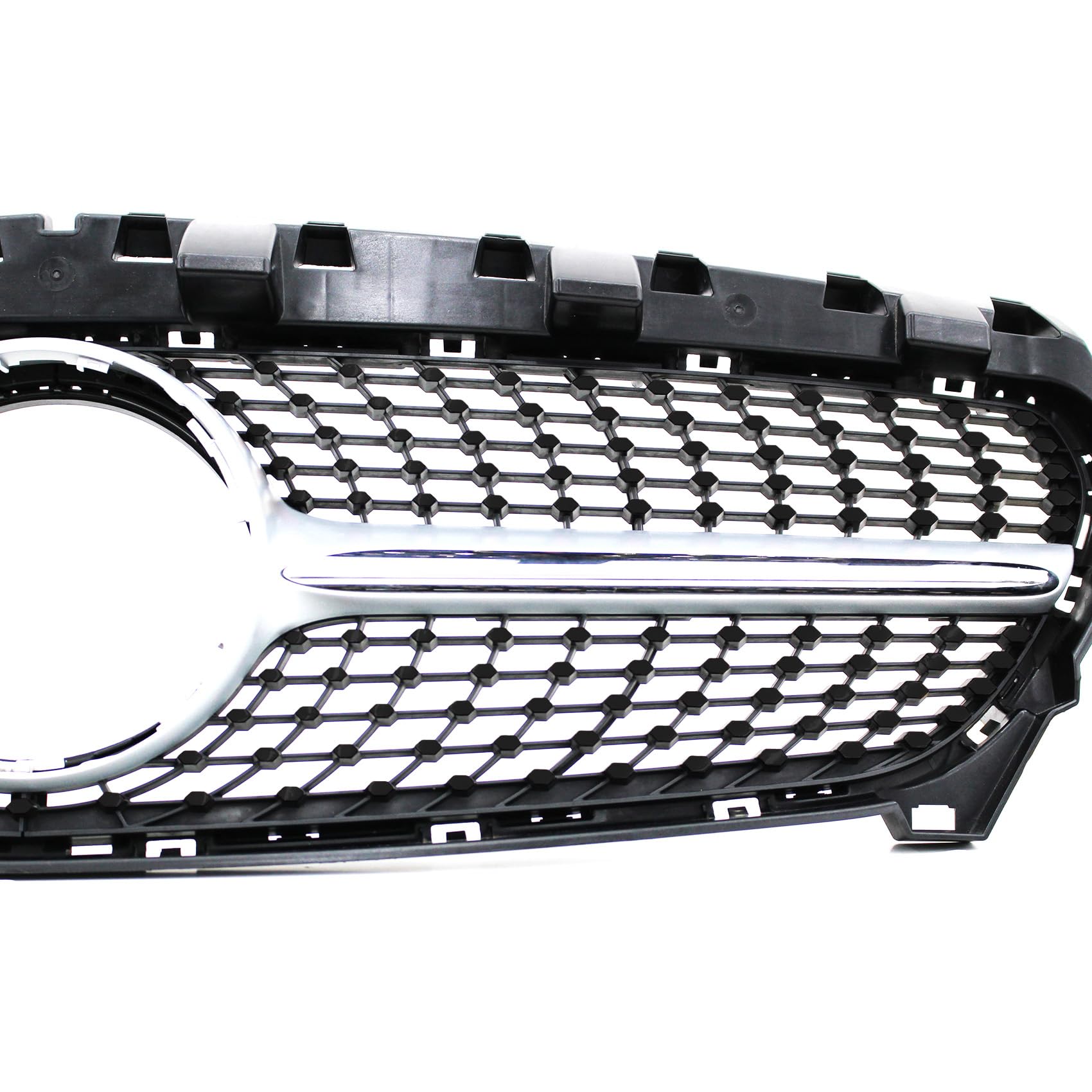 Kühlergrill Waben Aufkleber Dekor Zubehör Diamantgrill Urban Auto Autoaufkleber (Schwarz Glanz, W117 (K051)) von Finest Folia