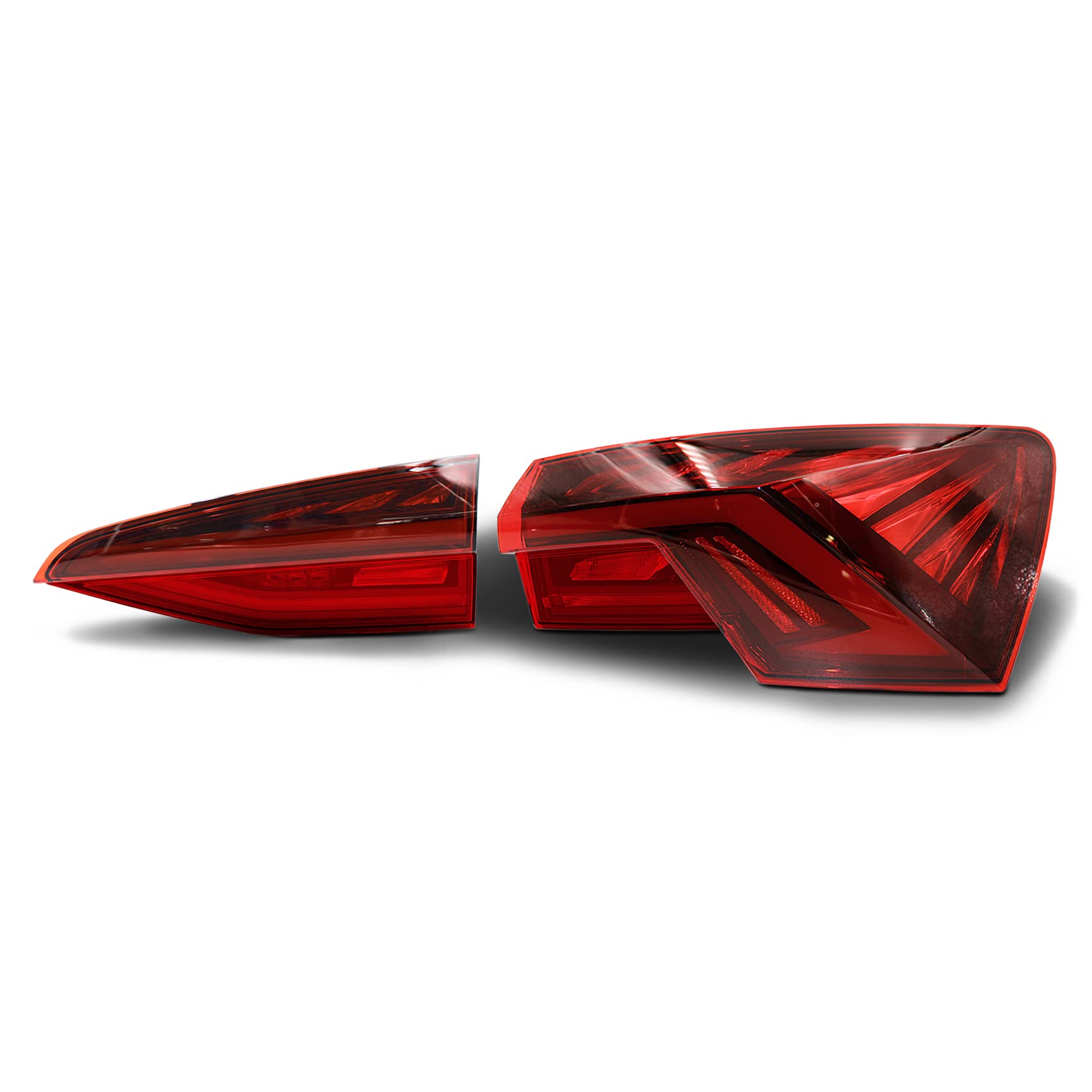Rückleuchten Folie Set Aufkleber Tönungsfolie Heckleuchten passgenau zugeschnitten für Rückleuchte selbstklebend Kfz Auto Zubehör C066 (Red) von Finest Folia