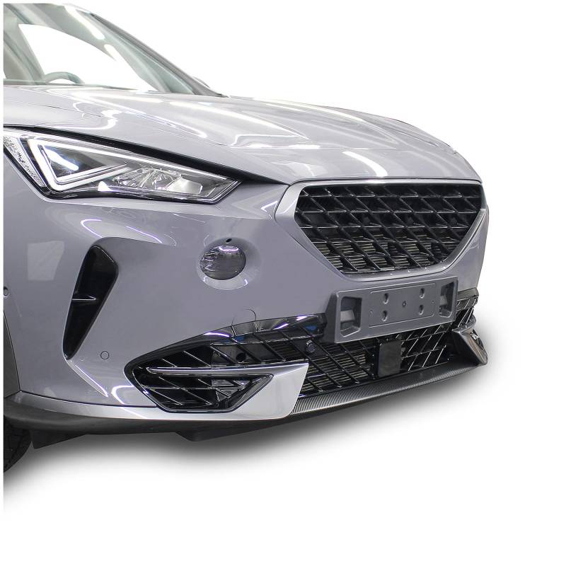 Spoilerschwert Folie Lippe Frontspoiler Front Dekor für KFZ Auto Zubehör passgenau selbstklebend wetterfest Tuning Carwrapping Aufkleber D002 (Carbon Schwarz) von Finest Folia