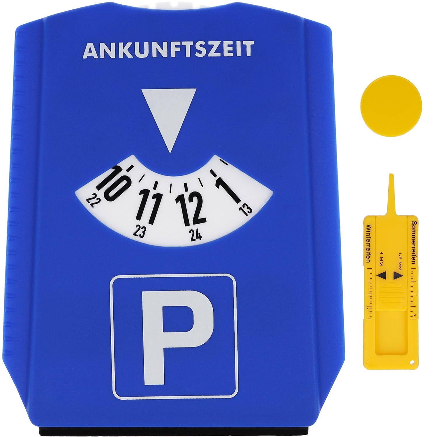 First Aid Only 5-in-1 Parkscheibe | Auto Parkscheibe mit Eiskratzer inklusive Einkaufswagenchip, Reifenprofilmesser & Scheibenabzieher | Parkuhr Multitool StVO-konform | P-11100 00 von First Aid Only