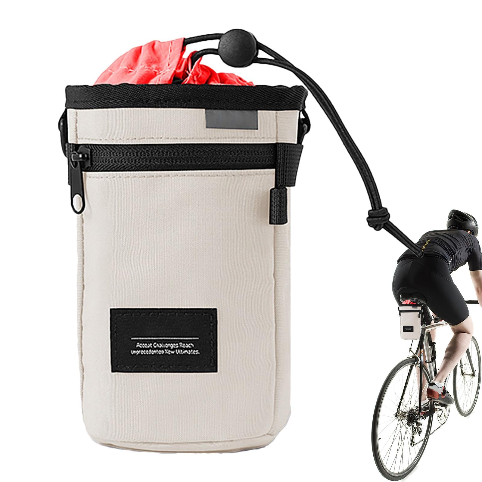 Fisssure Isolierte Fahrrad-Trinkflaschen-Tasche, wasserdichte Lenker-Wasserflaschentasche, Mehrzweck-Getränkehalter, ergonomische Tassen-Aufbewahrungstasche für Camping, Wandern von Fisssure