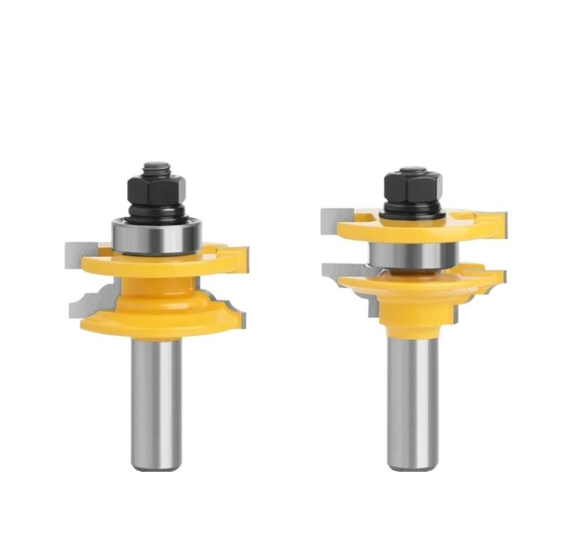 2 stücke 1/2 "Schaft Tür Runde Ecke Schiene Stile Router Bit Zapfen Fräser for Holz Holzbearbeitung Werkzeuge von Fitaulip