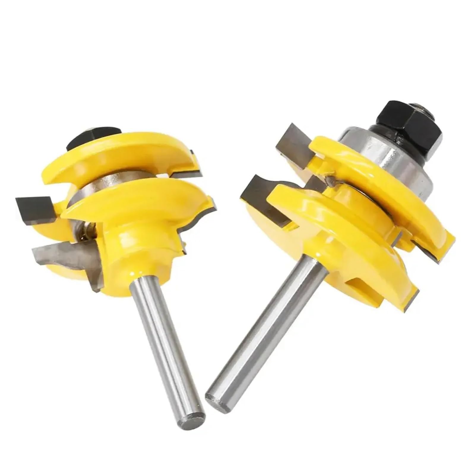 2 stücke 1/4 "Schiene Und Stile Router Bit Tür Fenster Holzbearbeitung Messer Zapfen Cutter for Holz Fräsen Maschine Werkzeuge von Fitaulip