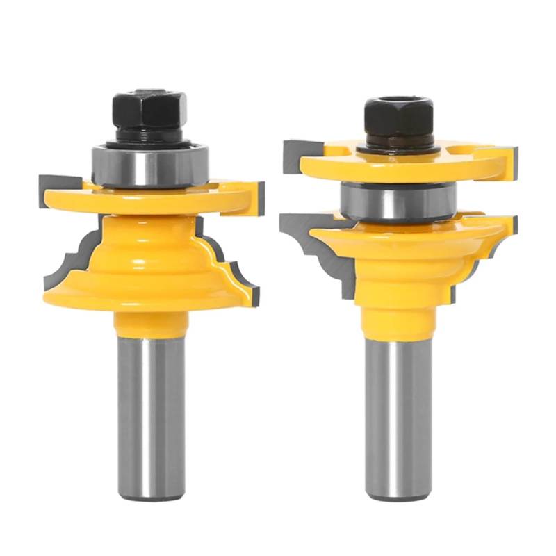 2 stücke 12mm 1/2 "Schaft Holzarbeiten Tür Runde Ecke Schiene Stile Router Bit Zapfen Fräser for Holz Holzbearbeitung werkzeuge(12MM Shank) von Fitaulip