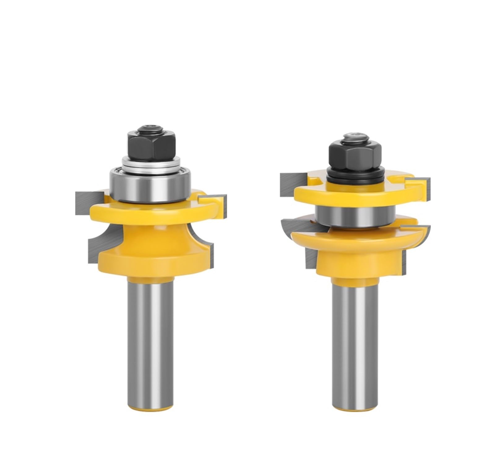 2 stücke 12mm 1/2 "Schaft Zapfen Messer Router Bits Tür Arbeits Cutter Abgestimmt Zunge Nut T-griff Schiene Stile Bit(12.7mm shank) von Fitaulip