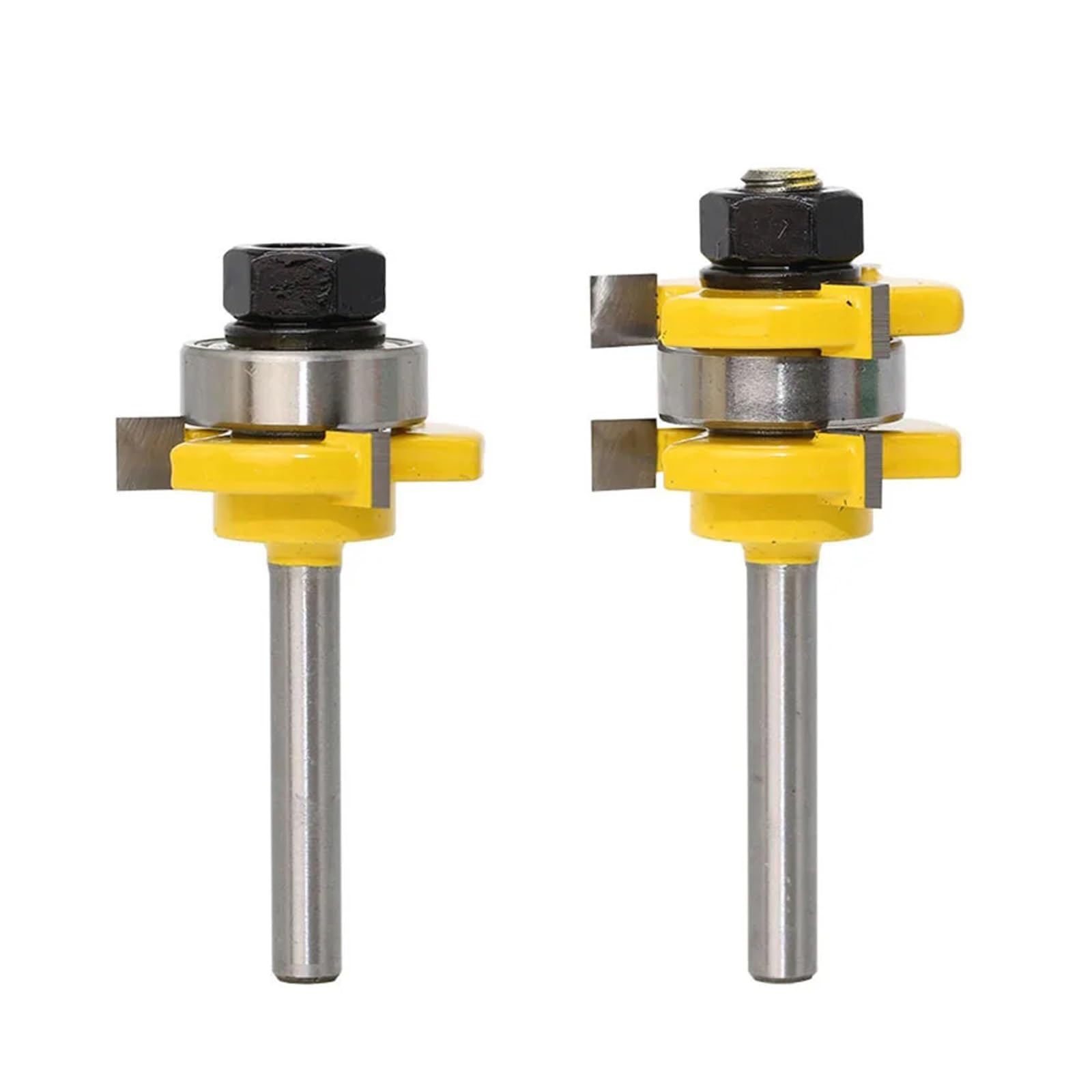 2 stücke 6,35 MM Werkzeuge Joint Montieren Router Bits Zunge Nut T-Slot Fräser for Holz Holz Schneiden Werkzeuge von Fitaulip