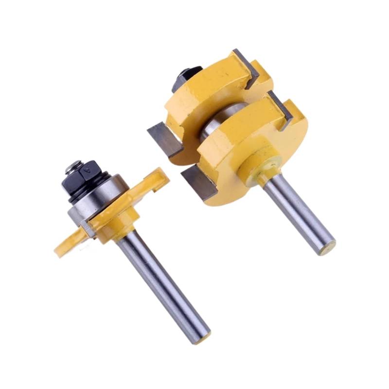 2 stücke 8mm Schaft Große Nut Und Feder Joint Montage Router Bit 1-1/4 "Lager Holz Schneiden Werkzeug von Fitaulip