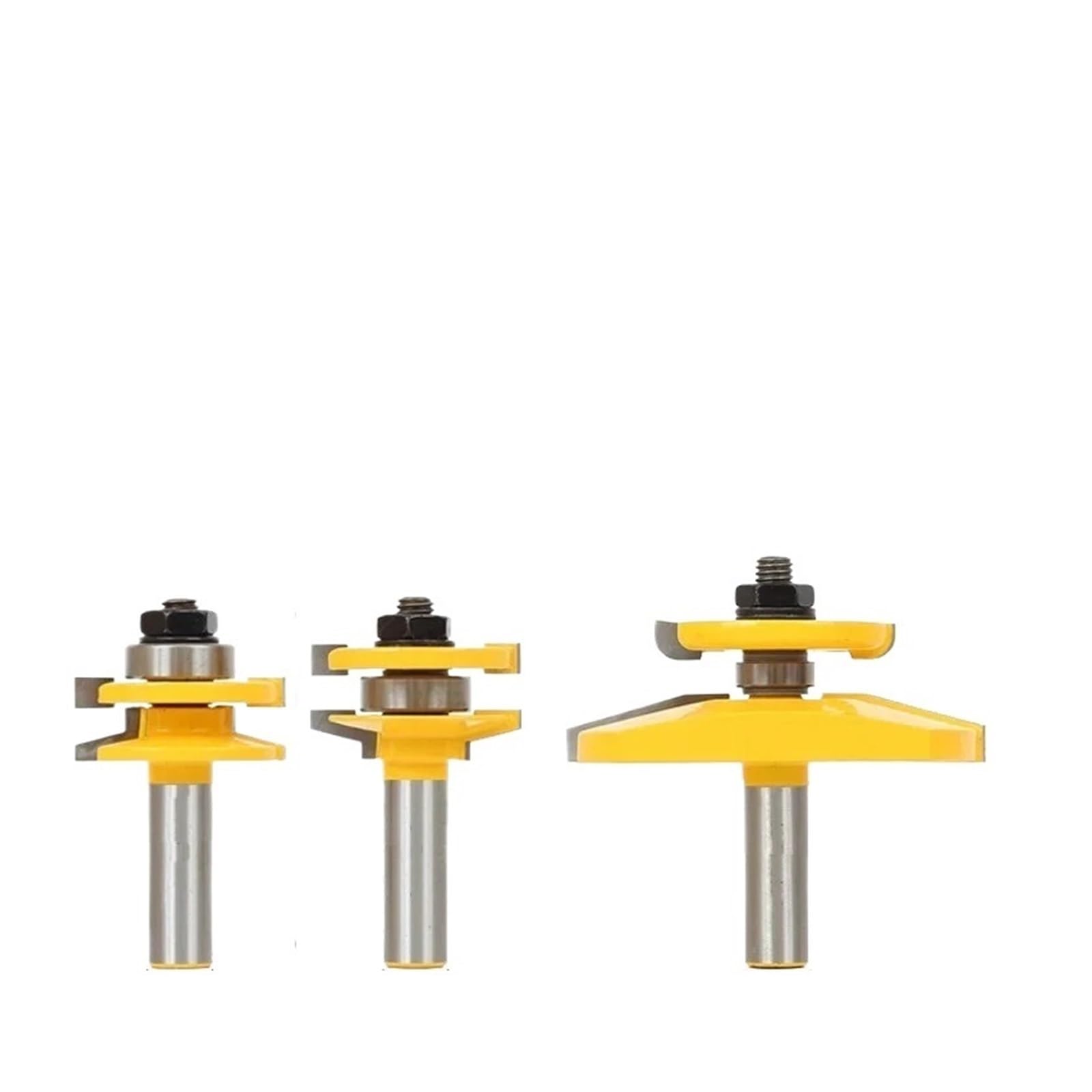 3 stücke 1/2 "Schaft 3 Bits 15 Grad Fase Schranktür Zapfen Router Bit Set Rail Stile Erhöhten Panel Fräser von Fitaulip