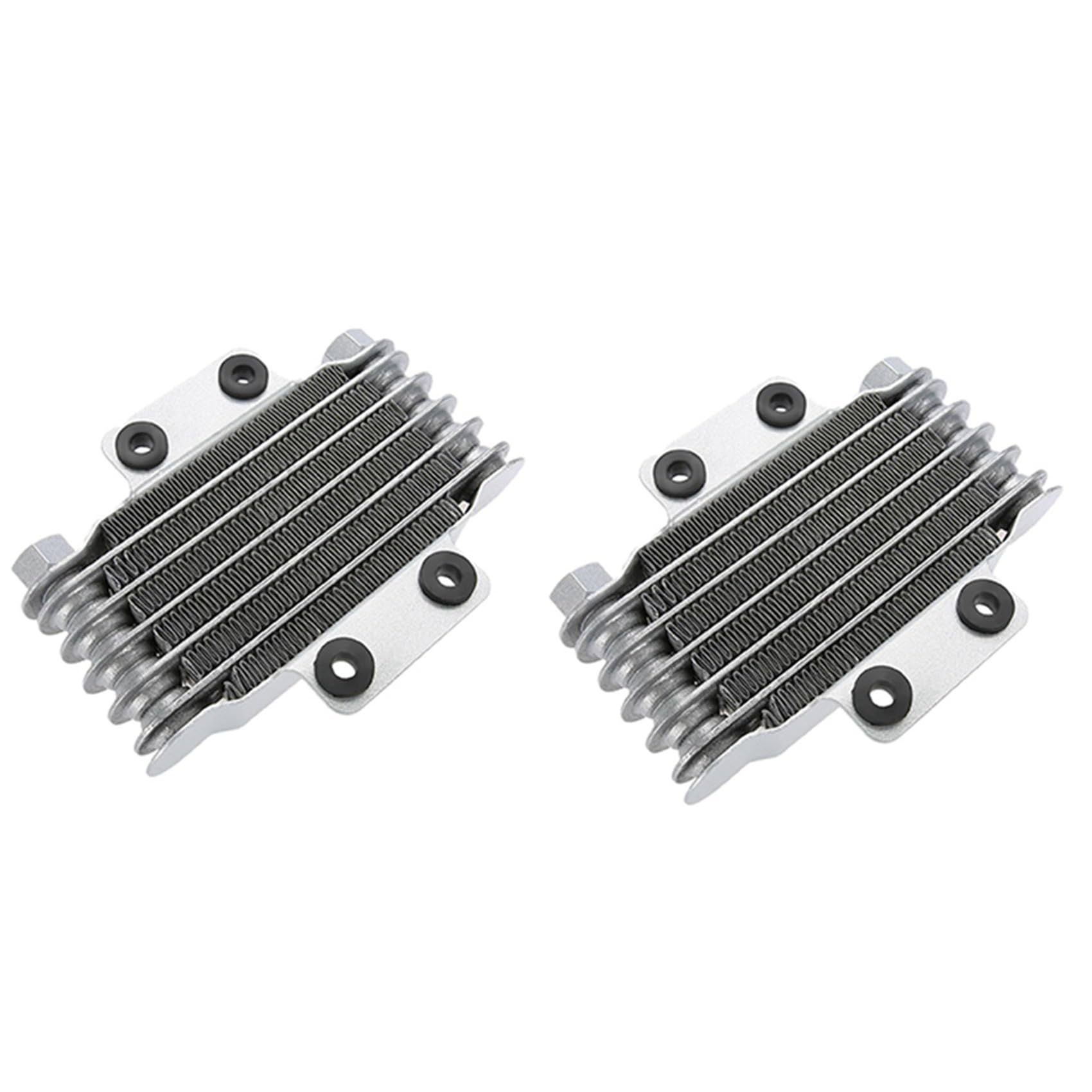 Fivetwofive 2X Motorrad Motor Öl Kühler Kühlung Kühler 85 Ml Universal Silber Aluminium für 100Cc-250Cc Motorrad Dirt Fahrrad ATV von Fivetwofive