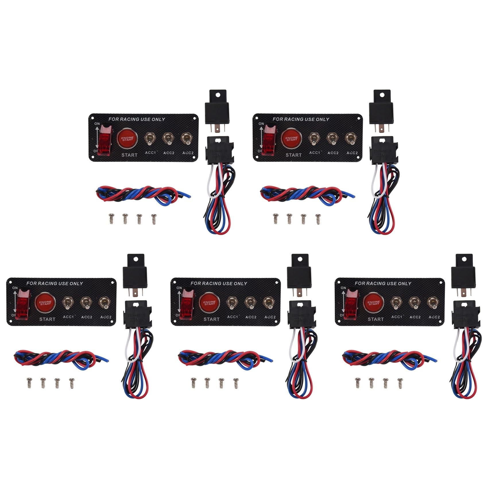 Fivetwofive 5X 12V Auto-ZÜNdschalter Motorstart-Druckknopf 3 Racing Panel Umschalten von Fivetwofive