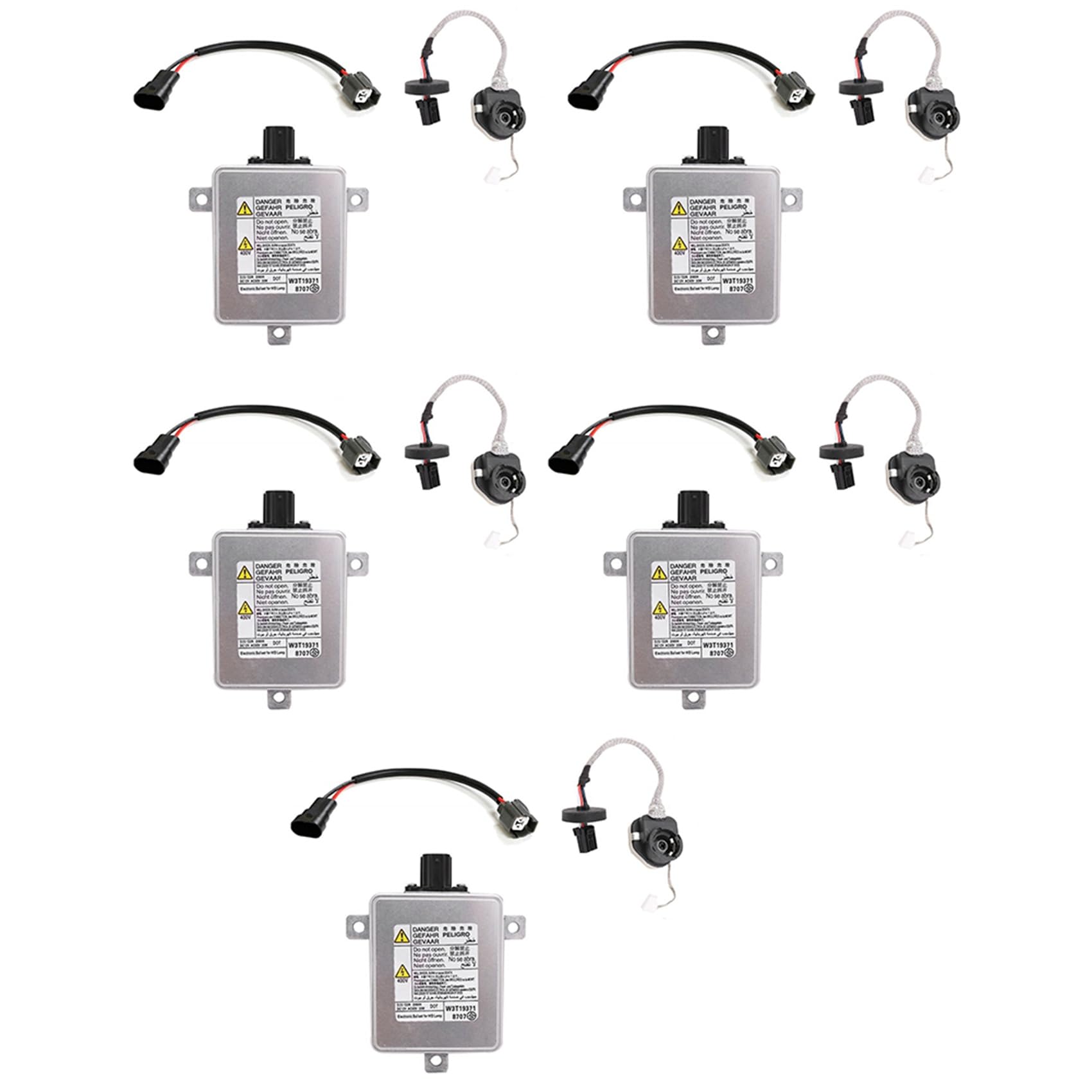 Fivetwofive 5X W3T19371 W3T15671 W3T16271 W3T20971 Xenon HID Vorschaltgerät mit Zünder und Strom Kabel für 2006-2014 2004-2014 2007-2014 2007-2012 von Fivetwofive