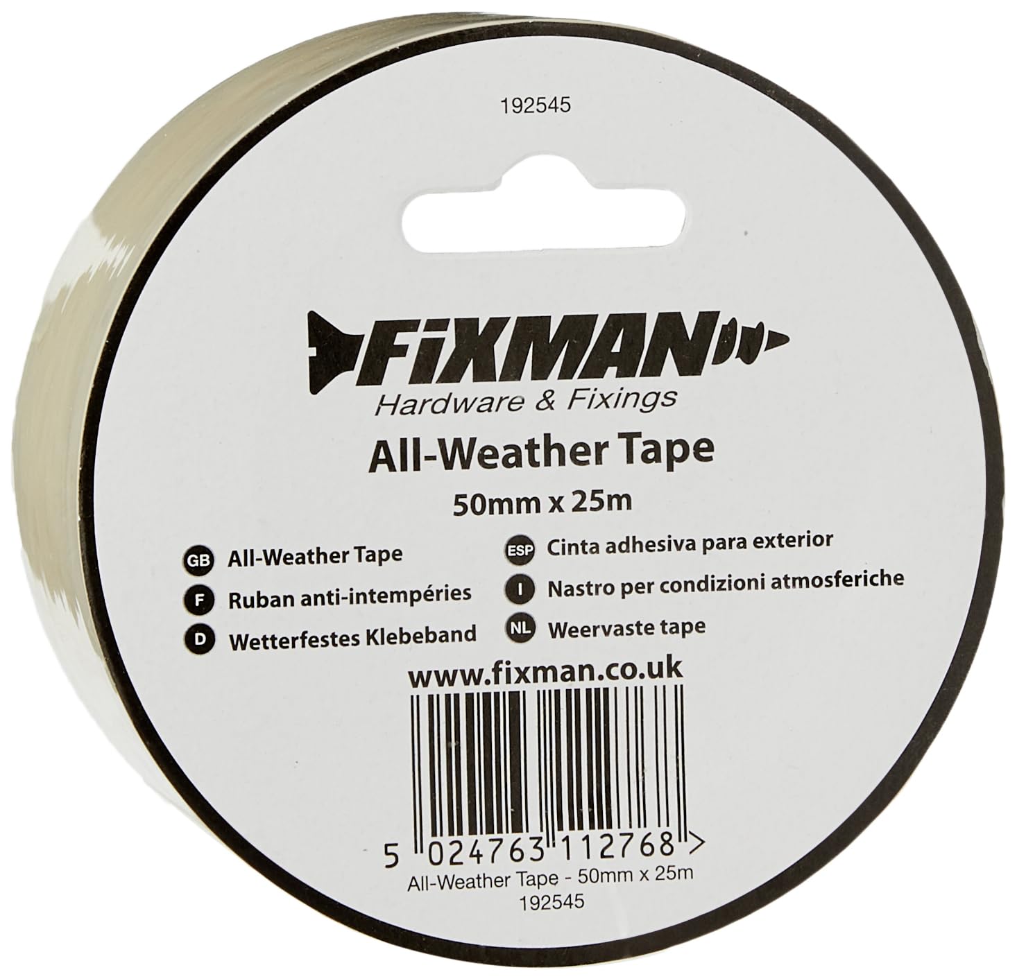 FIXMAN 192545 Witterungsbeständiges Klebeband 50 mm x 25 m von Fixman