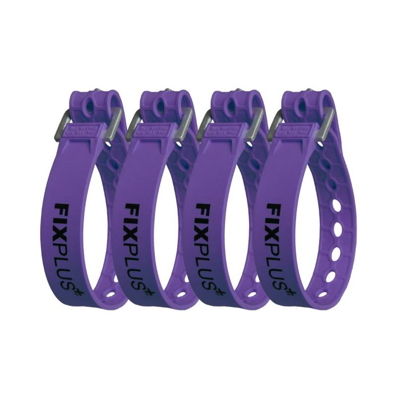 Fixplus-Strap 4er-Pack - Zurrgurt zum Sichern, Befestigen, Bündeln und Festzurren, aus Spezialkunststoff mit Aluminiumschnalle 35cm x 2,4cm (violett) von Fixplus