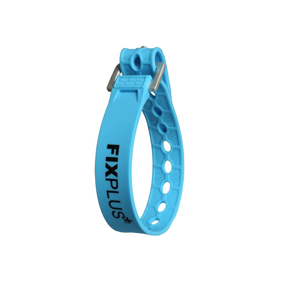 Fixplus-Strap - Spannband zum Sichern, Befestigen, Bündeln und Festzurren, aus Spezialkunststoff mit Aluminiumschnalle aus dem Flugzeugbau, 35cm in blau von Fixplus