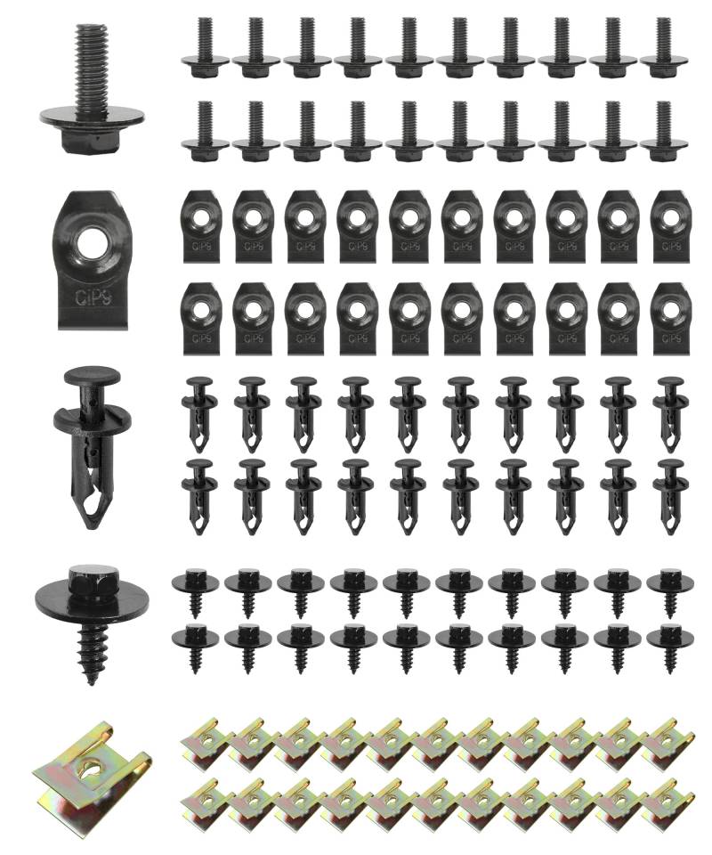 Flaconi 100PCS Blechmuttern Kfz,Blechmutter,Schraube Mutter Clip Kit,Auto Body Undertray Fender Schrauben,Metall U Typ Befestigungsclip,für Auto Radkasten Abdeckung Unterboden Kotflügel Befestigung von Flaconi