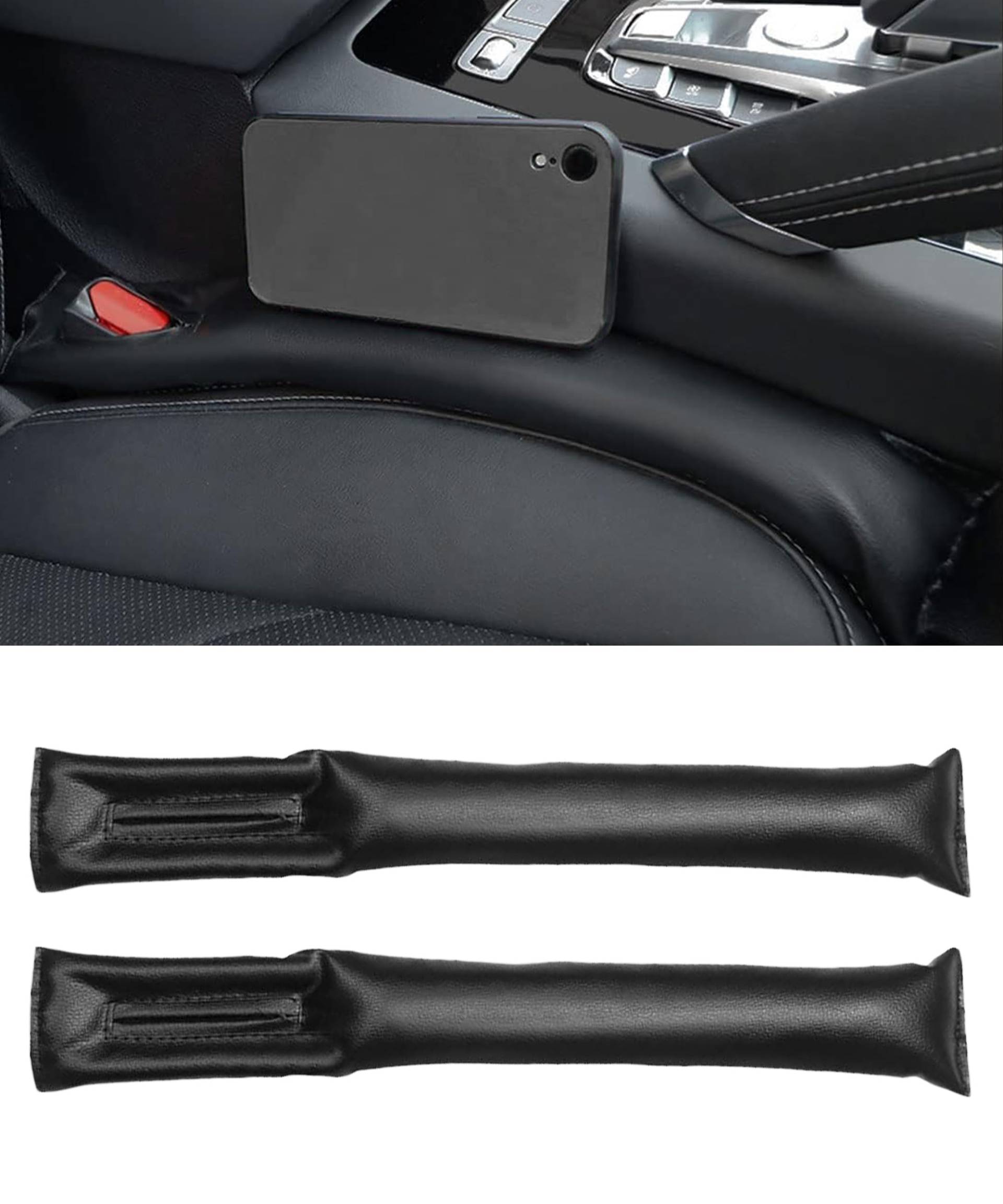 Flaconi 2PCS Füller für Autositze,Auto Lückenfüller für Autositze,Sitzlückenfüllstreifen,Autositz Gap Stopper,Auto Seat Gap Filler Leakproof Stopfende Streifen,Geeignet für die Meisten Autos von Flaconi