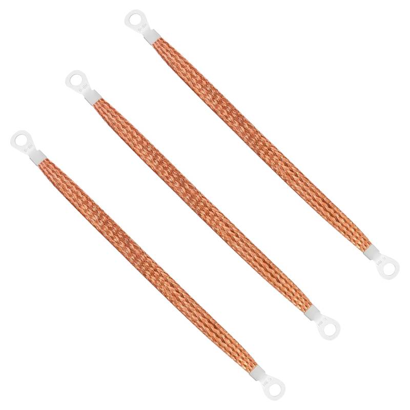 Flaconi 3PCS 0.66” Massekabel Kfz,Motor Masseband,Massekabel,Masseband Kfz,Erdungsband,Geeignet für die Meisten Geflochtenen Kupfer-Erdungsbänder für Hochleistungsmotoren im Automobilbereich (20cm) von Flaconi