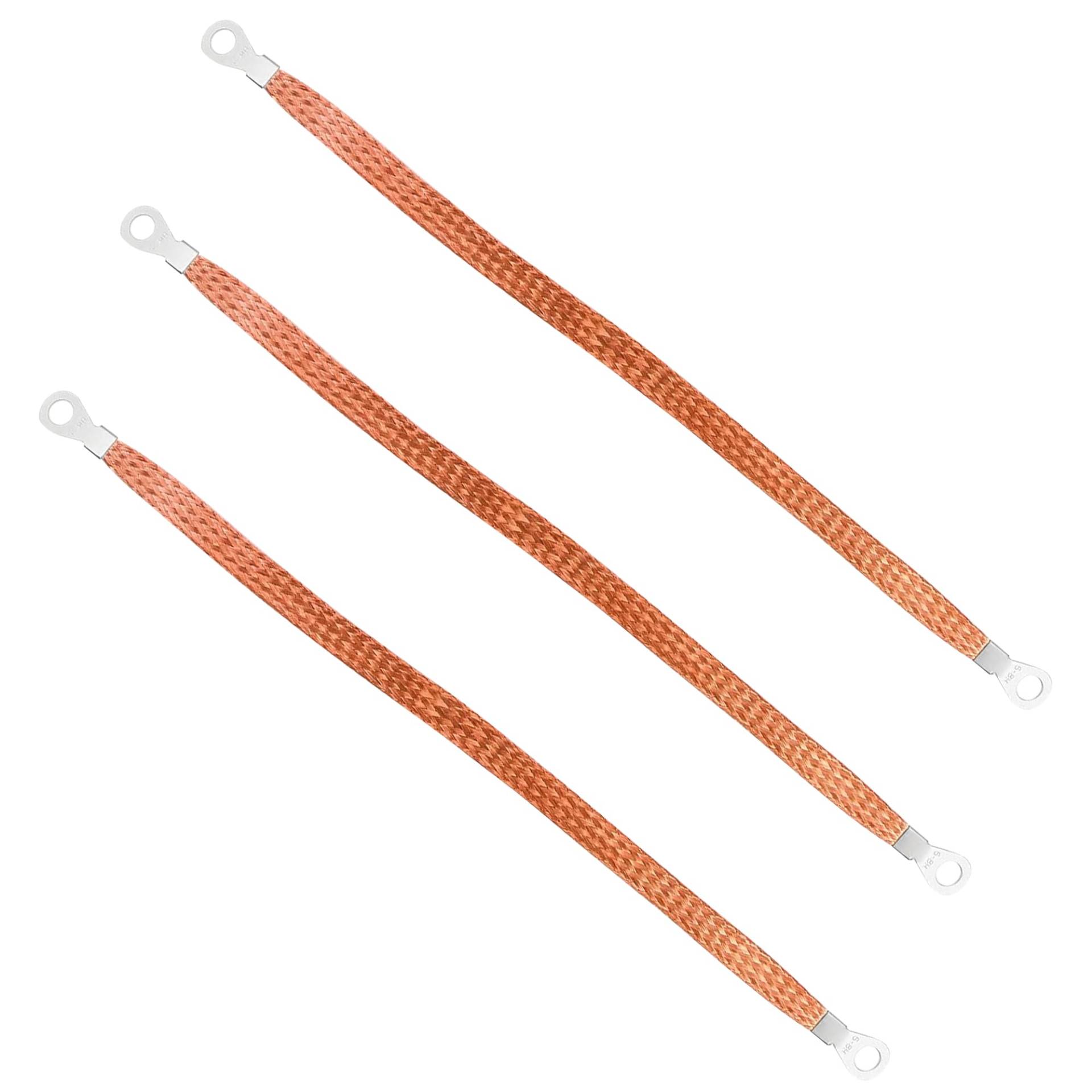 Flaconi 3PCS 0.66” Massekabel Kfz,Motor Masseband,Massekabel,Masseband Kfz,Erdungsband,Geeignet für die Meisten Geflochtenen Kupfer-Erdungsbänder für Hochleistungsmotoren im Automobilbereich (29cm) von Flaconi