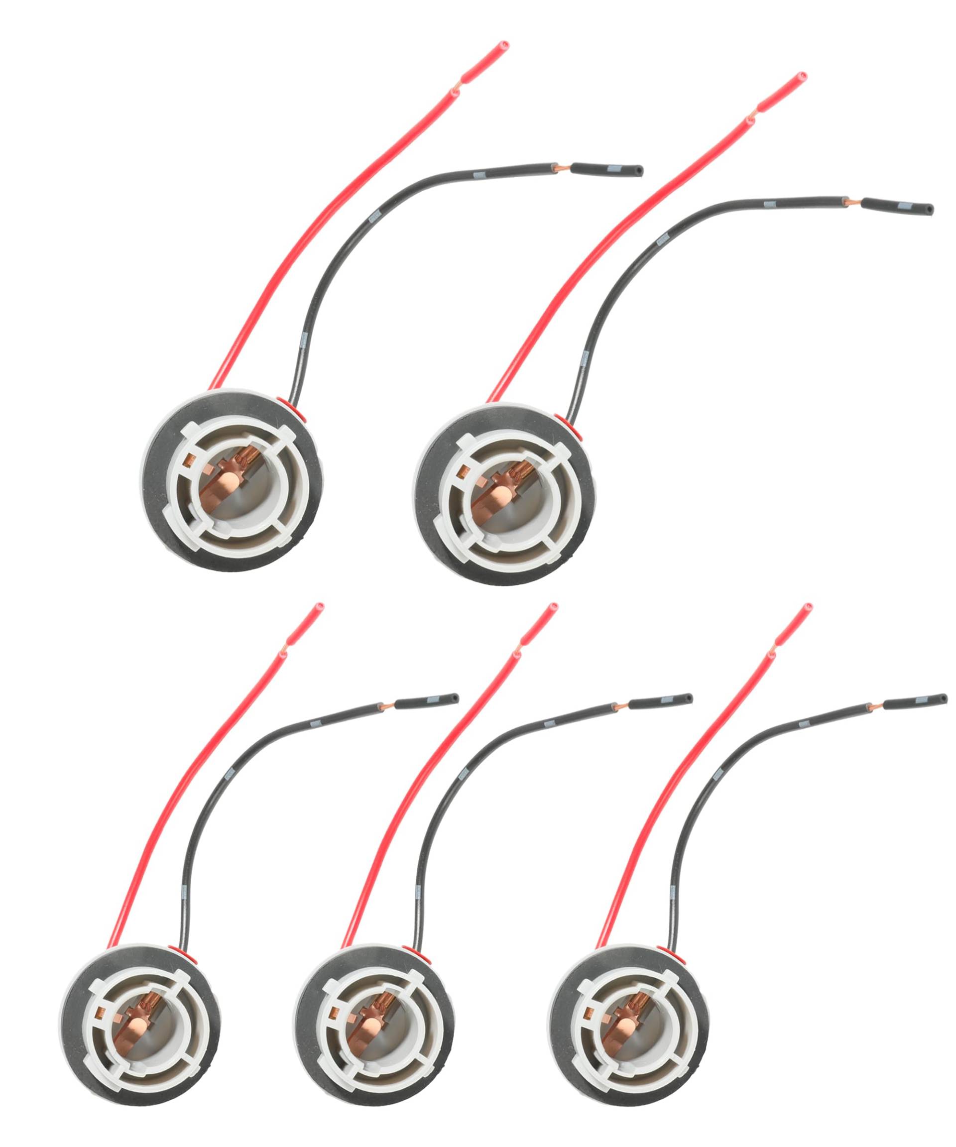 Flaconi 5 Stück Auto Fassung Sockel Kabel,Auto Glühbirnen Sockelhalter,1156 1157 LED-Birnen-Sockelhalter,2-pin Sockelhalter,LED Steckdose Stecker Kabel für Lampe Bremssignalbirne (2 Pin) von Flaconi
