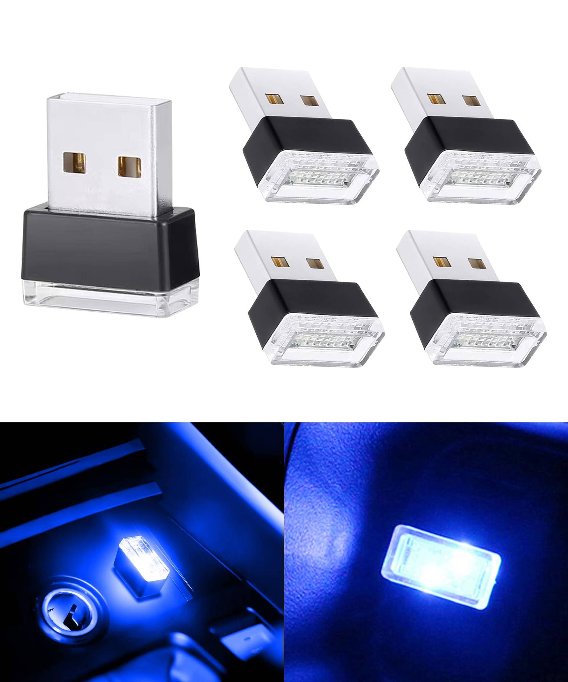 Flaconi 5PCS Ambiente Beleuchtung für Auto,Usb Licht,Usb Leuchte,Usb Auto Led Innenbeleuchtung,Usb Atmosphäre Lampe,Auto Led Atmosphäre Lichter,Geeignet für Dekorative Automobilbeleuchtung von Flaconi