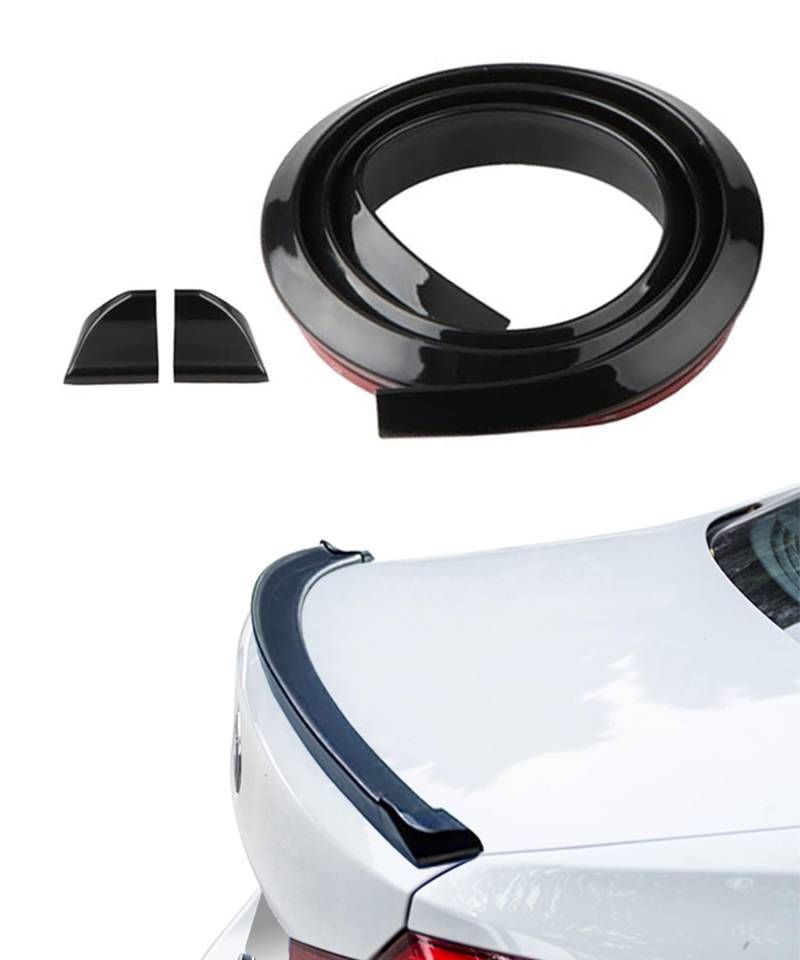 Flaconi Spoilerlippe Auto,Auto Spoiler,Auto Tuning,Auto Heckspoiler,Selbstklebend Spoilerlippe,Universal Schwarz Auto Rear Spoiler Kohlefaser Weichgummi Heckspoiler (Schwarz) von Flaconi