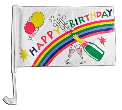 Flaggenfritze Autofahne Autoflagge Happy Birthday - 30 x 40 cm von Flaggenfritze