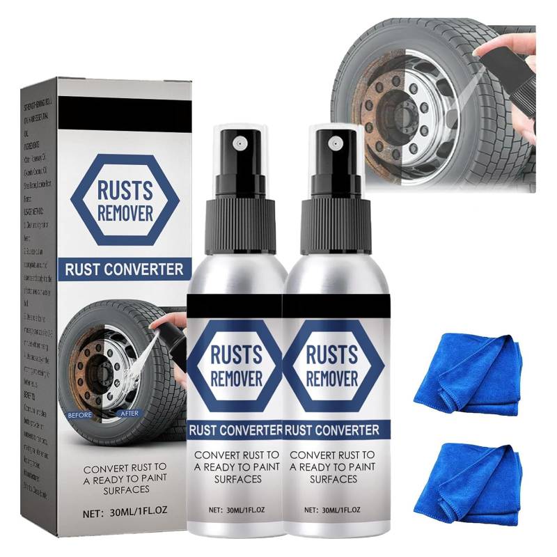 Gfouk Eisenfrei Rostumwandler Spray, Rostumwandler für Metall, Spray auf Rostumwandler, Multifunktions Metall Rostentferner, Eisenfrei Rostumwandler Spray, Rostumwandler für Metall (2PC) von Fledimo