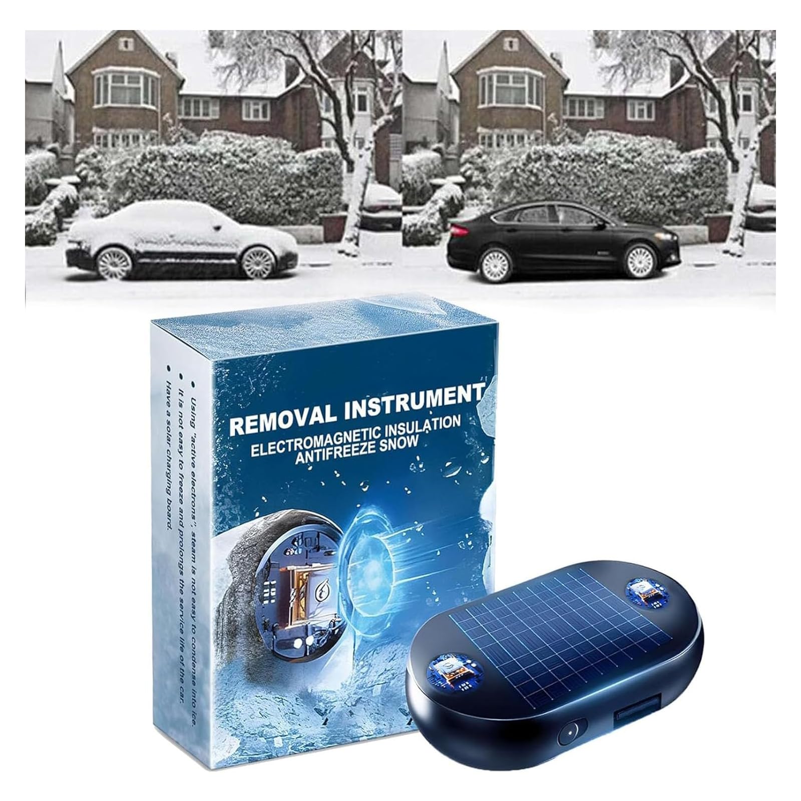 Snowvanish Solar-Elektromagnetische Molekulare Störung und Schnee Entferner, Snowvanish Tragbare kinetische Molekulare Heizung, Frostschutzmittel Auto Schnee-Entfernungsgerät, Auto-Defroster (1PC) von Fledimo