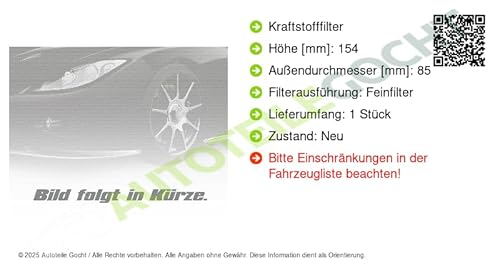 Kraftstofffilter Kompatibel mit Jeep Grand 1999-2005 von Autoteile Gocht von Fleetguard