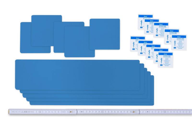 Flickly Selbstklebende Planenreparatur Tapes | 10 teilig | Easy Patch Comfort 100mm | Für Zelte, Planen UVM (lichtblau) von Flickly