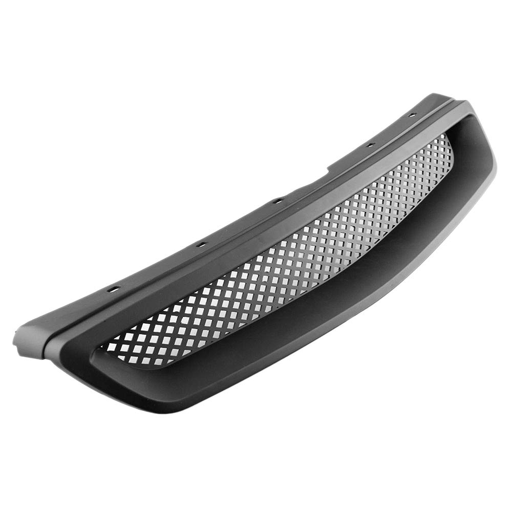 Flisdtry Balck Front-Motorhaube, Netz, Kühlergrill, Stoßstangengitter für EK DX LX Typ R 1999-2000 von Flisdtry