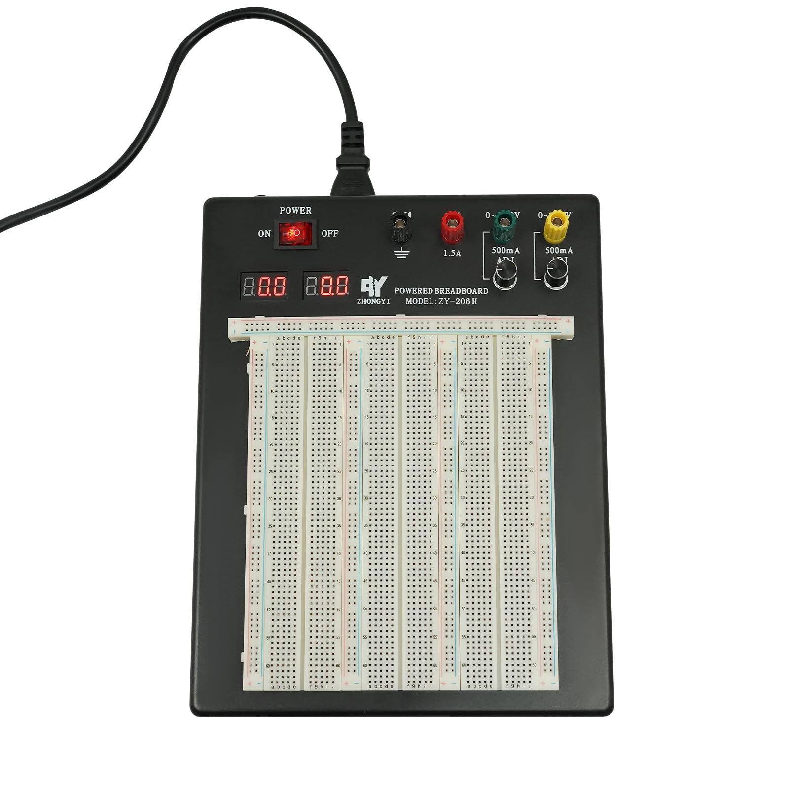 Fliuyr Lochrasterplatten,Lötfreies Elektronik-Projektset mit 2390 Verbindungen-drei Ausgangsklemmen,Steckbrett Breadboard Power Supply Set, Labornetzteil Kit mit DC +16 V -16 V Ausgang von Fliuyr