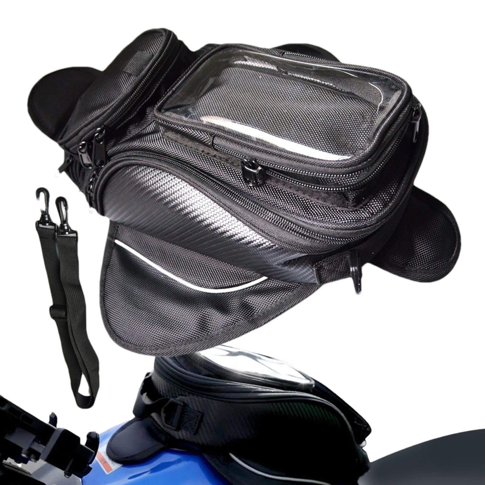 Flkiglm Tankrucksack für Motorrad,Motorrad-Rahmentasche,wasserdichte Motorrad-Tank-Organizer-Tasche | Starke magnetische Motorrad-Fahrradtasche, Reitzubehör, multifunktional zum Radfahren von Flkiglm