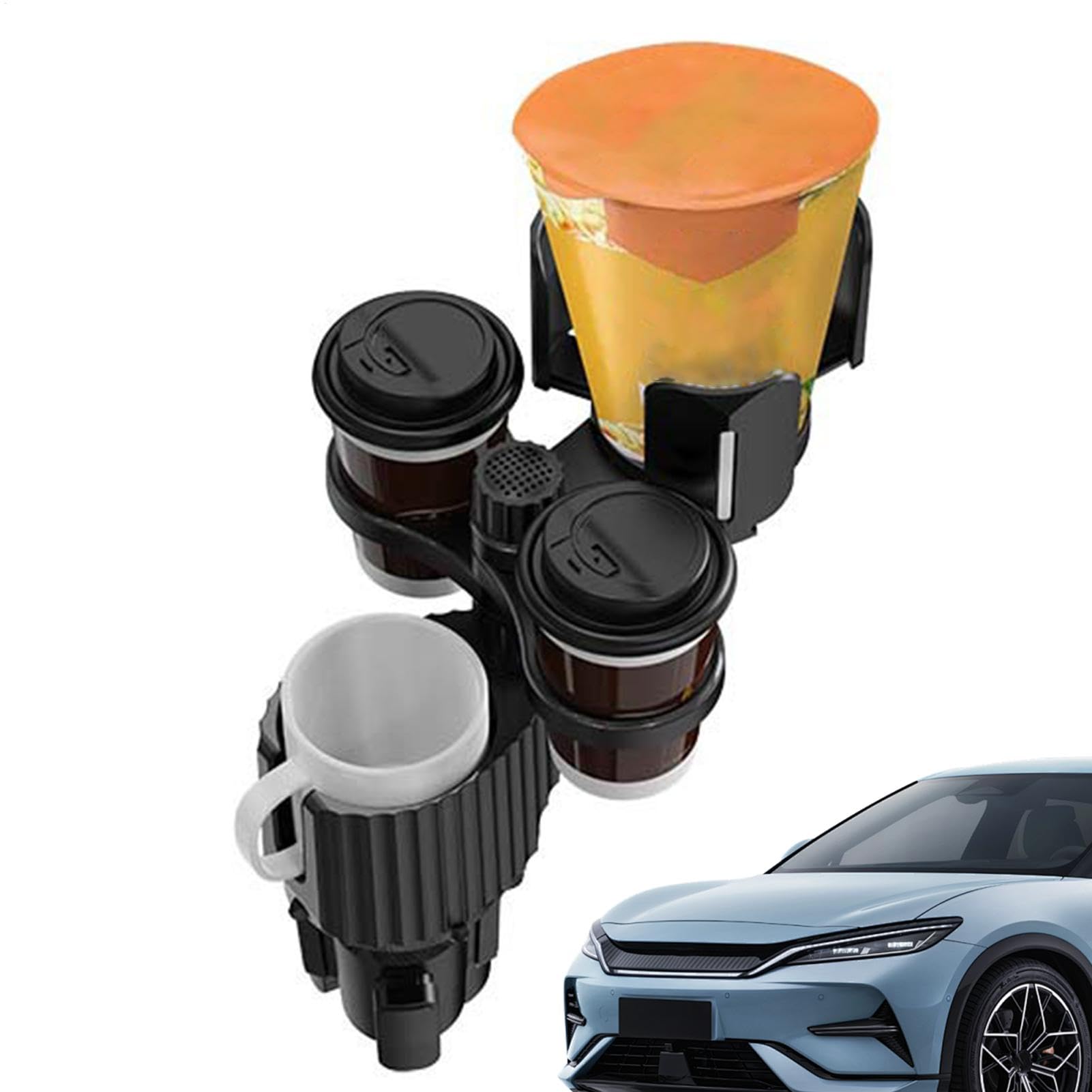 Wasserflaschenhalter für Auto, Auto-Getränkehalter-Expander,4-in-1-Adapter für Lebensmittel und Getränke - Großer Auto-Getränkehalter-Verlängerungsadapter, verstellbarer Becher-Organizer für Snackflas von Flkiglm