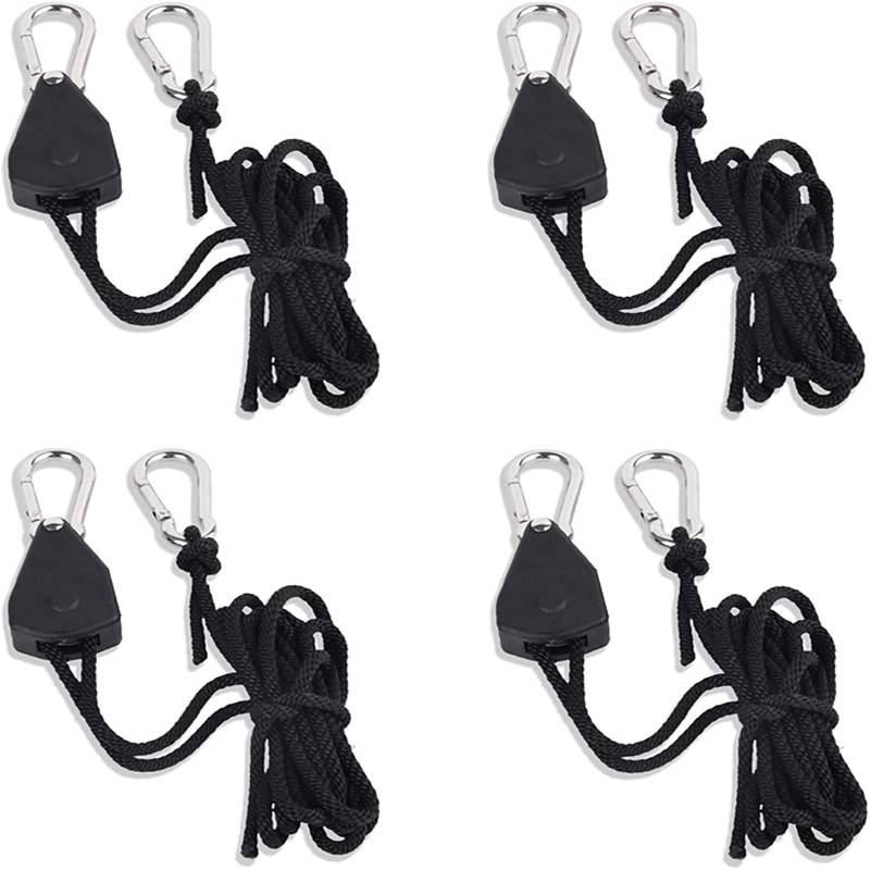 4 Stücke Ratchet Hanger, Seil Ratsche, Seilratsche, für Pflanzenlichter Zimmerpflanzen Verstellbare Wachstumslichter Ratsche Seilaufhänger Seilratsche(Schwarz) von Floatdream