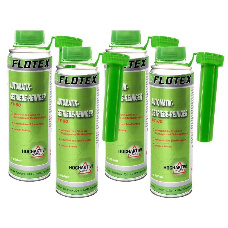 Flotex Automatikgetriebe Reiniger, 4 x 250ml Additiv Automatikgetriebereiniger von Flotex