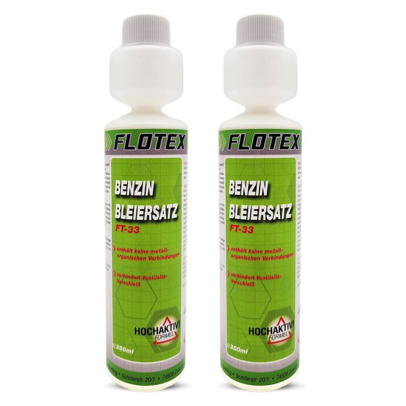 Flotex Benzin Bleiersatz, 2 x 250ml Additiv für ältere Benzinmotoren gegen Leistungsabfall und Motorschäden von Flotex