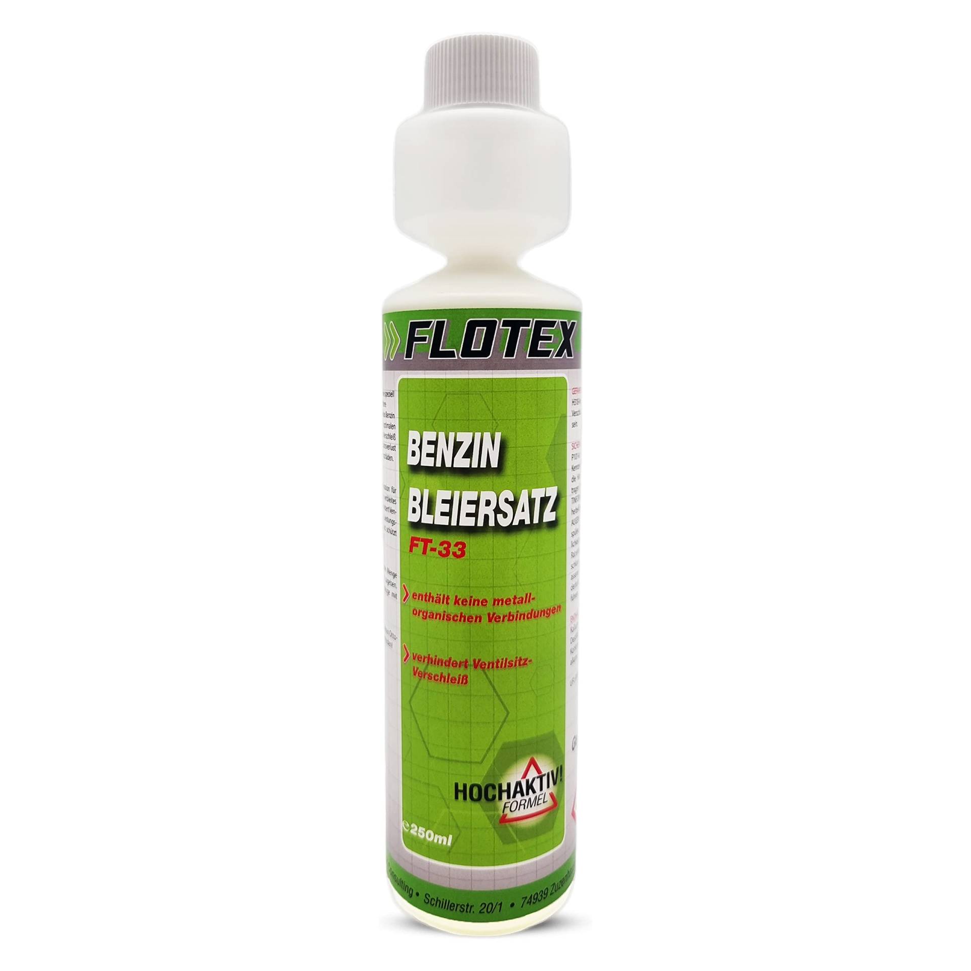 Flotex Benzin Bleiersatz, 250ml Additiv für ältere Benzinmotoren gegen Leistungsabfall und Motorschäden von Flotex